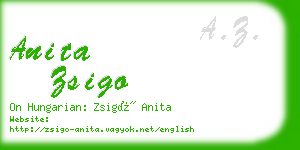 anita zsigo business card